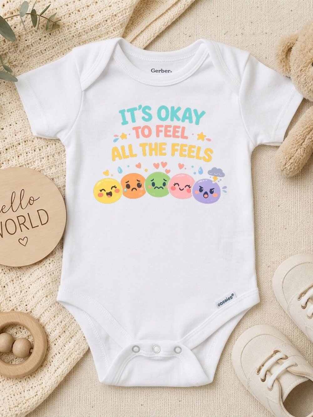 Feel All The Feels Cute Natural Baby Shower Gift ONESIE®